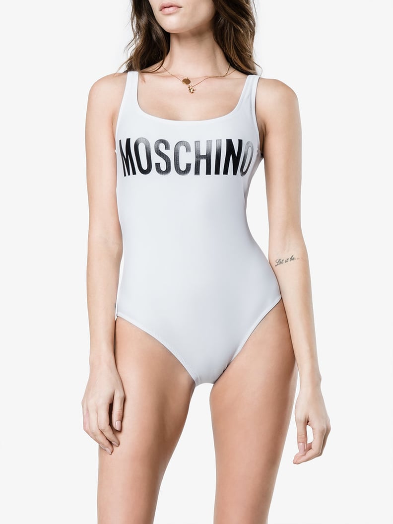 Moschino Logo Print Lycra One Piece Swimsuit