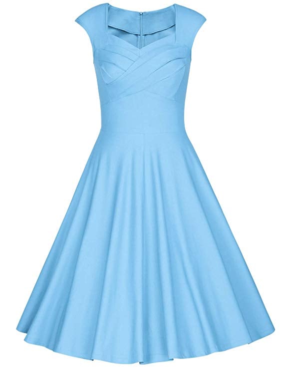 Muxxn Retro Cap Sleeve Swing Dress