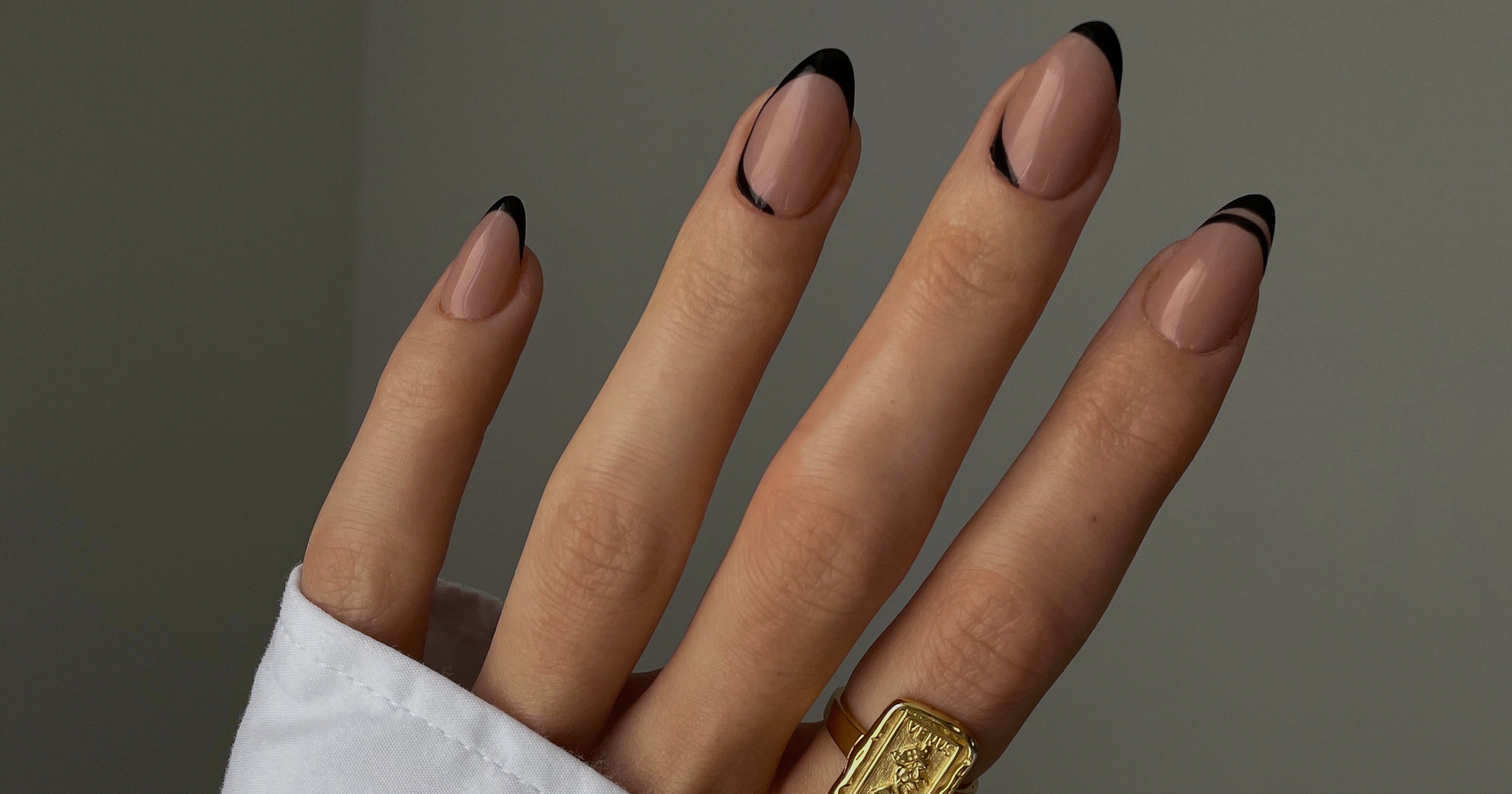 Reverse french shop manicure