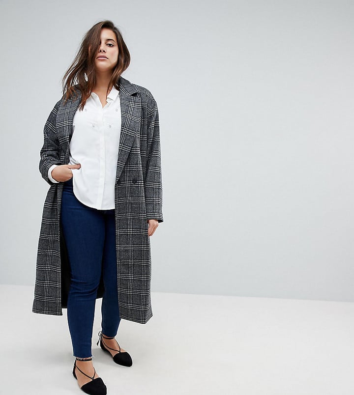 Unique 21 Hero Longline Coat in Heritage Check