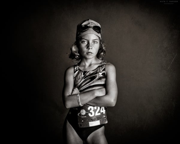 PSM: Do you have a favorite photo in the series?
KTP: I love the one of my daughter right before her first triathlon.  She has such confidence in that image. It gives me chills when I look at it. I want her to carry that same confidence with her throughout her life.  My hope is that this image can always remind her of how confident she was before that race and give her strength she needs when she might not be feeling as brave or fearless about something in the future. 
Source: Kate T. Parker Photography