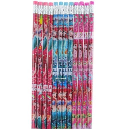 Disney Princess Little Mermaid Authentic Licensed 12 Wood Pencils Pack