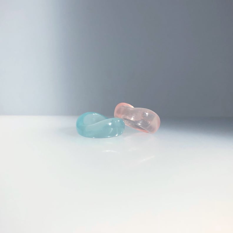 Grace Lee Peach Resin Wave Ring
