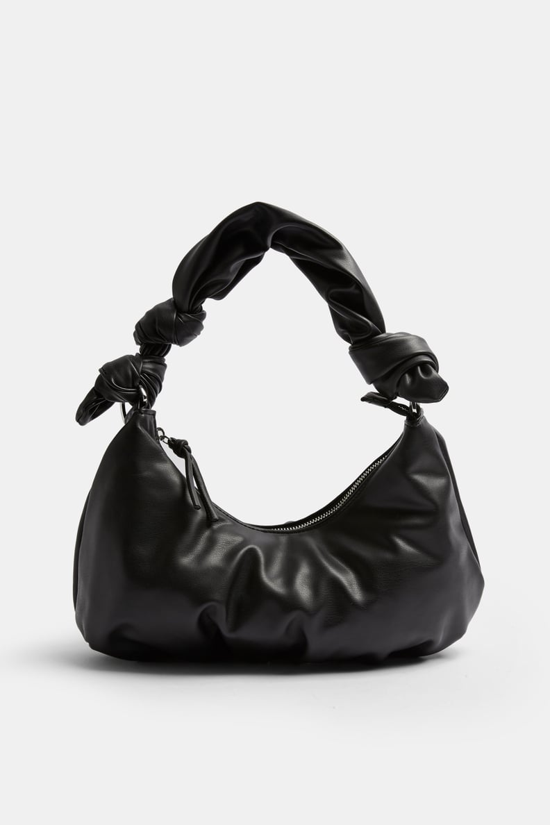 Knotted Moon Ruched Shoulder Bag