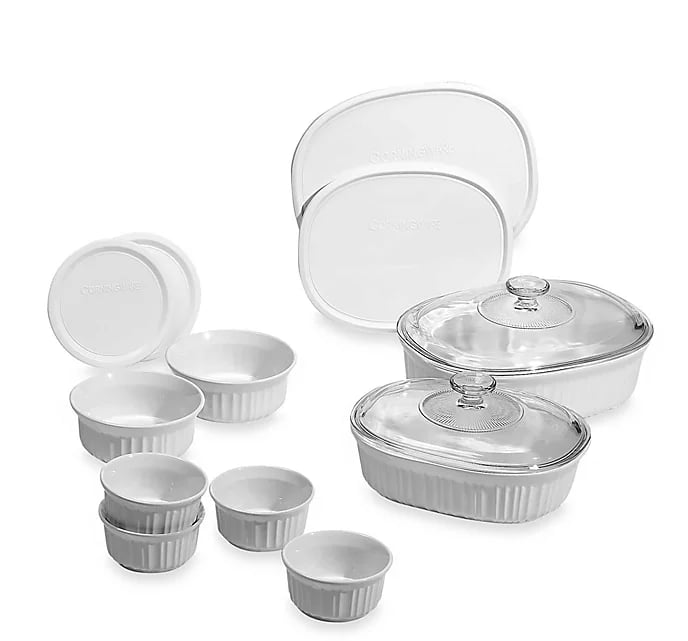 CorningWare French White 14-Piece Bakeware Set