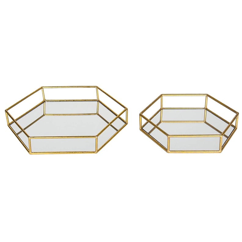Kate and Laurel Felicia Metal Mirrored Decorative Trays