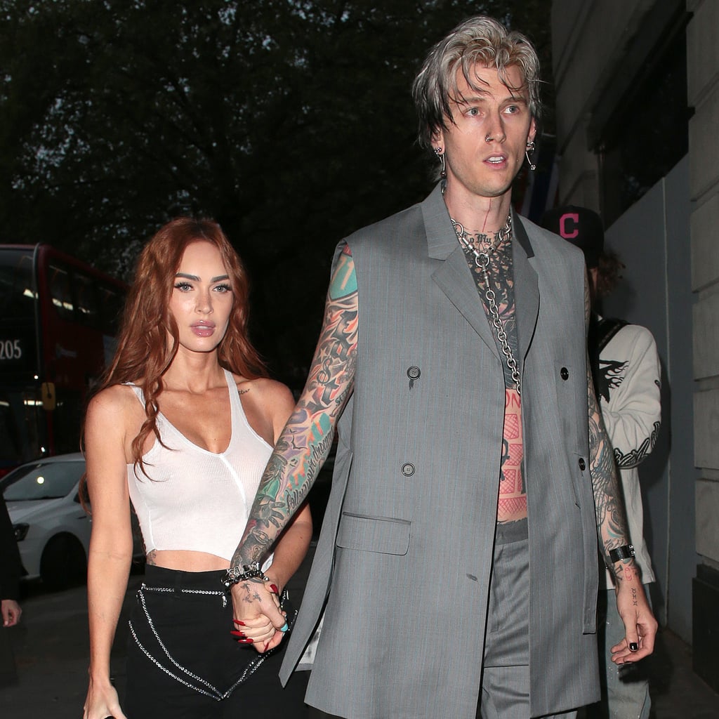 Megan Fox Wears a Plunging Sheer Crop Top For Date Night With MGK