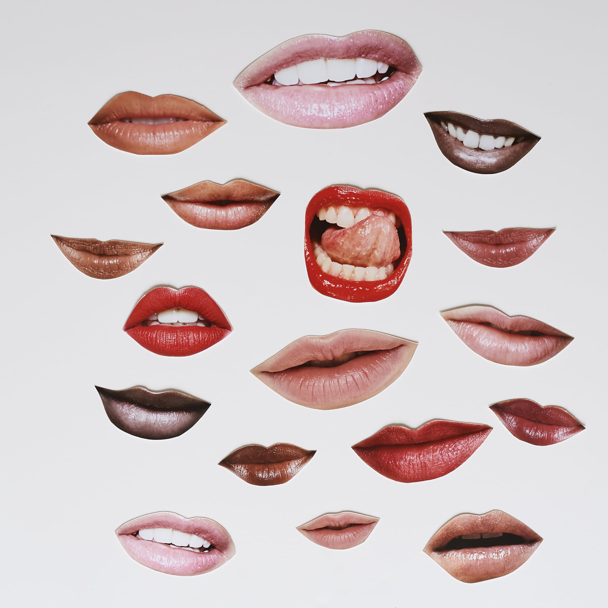 montage of faces lips eys mouths