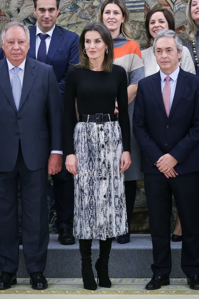 Queen Letizia Zara Snakeskin Skirt
