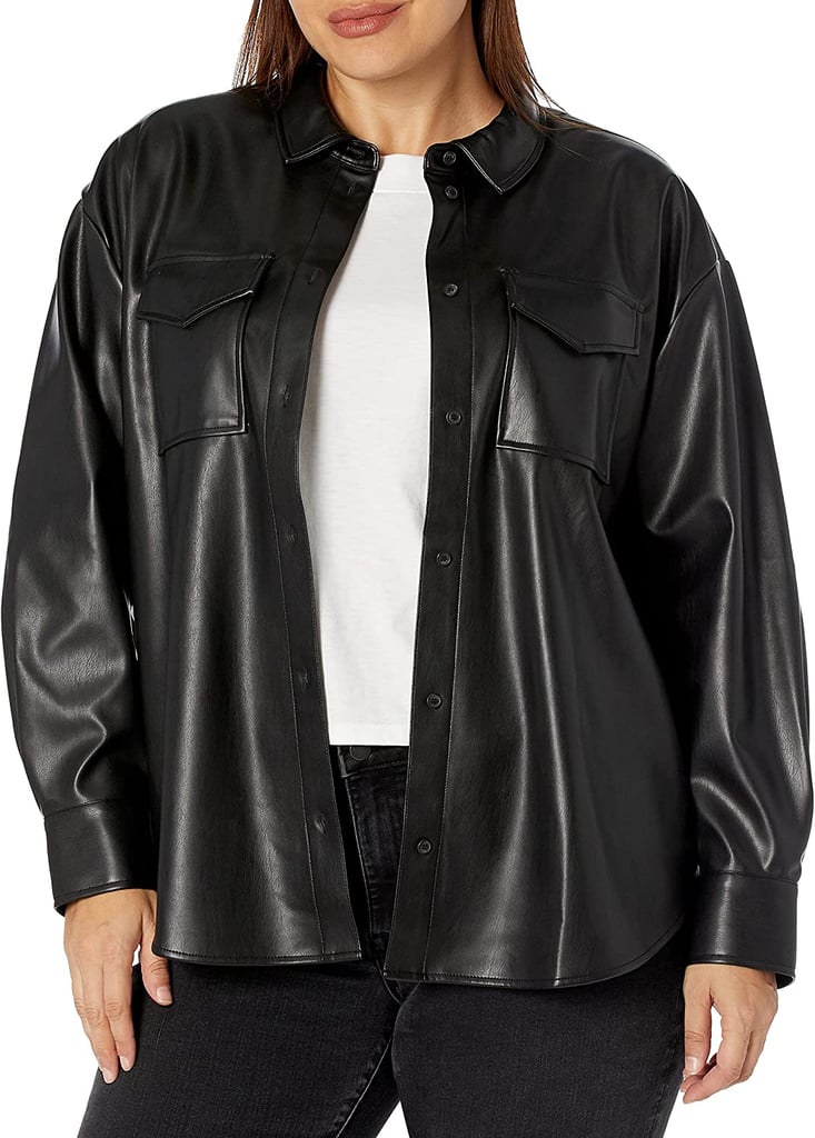 Cool Outerwear: The Drop @lisadnyc Faux Leather Long Shirt Jacket