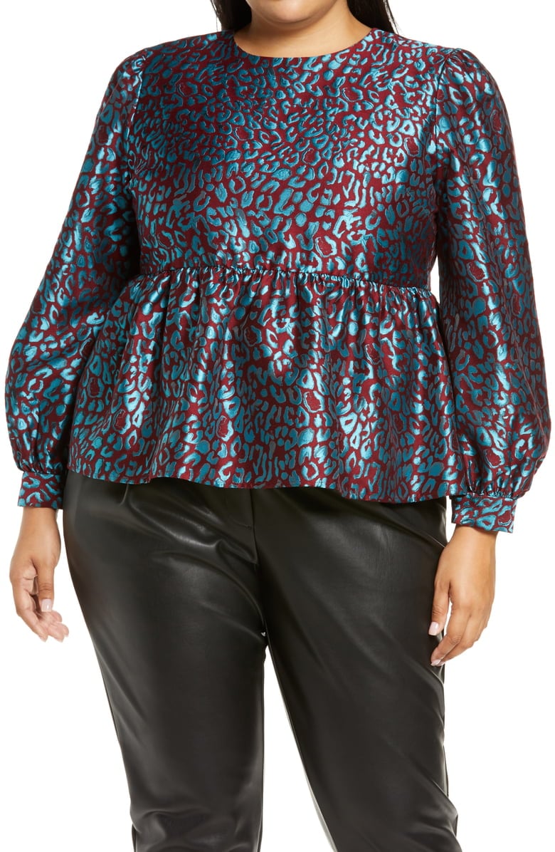 Halogen x Atlantic-Pacific Leopard Jacquard Top