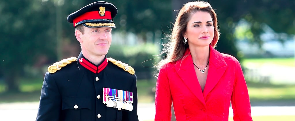 Queen Rania Red Coat at Sovereign's Parade