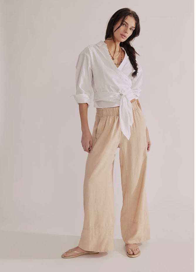 Free People Day's End Linen Pull-On Pants