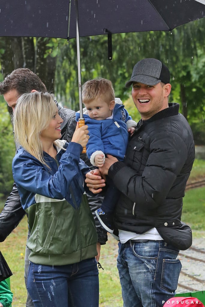 Michael Buble With Noah and Luisana Lopilato on Father's Day