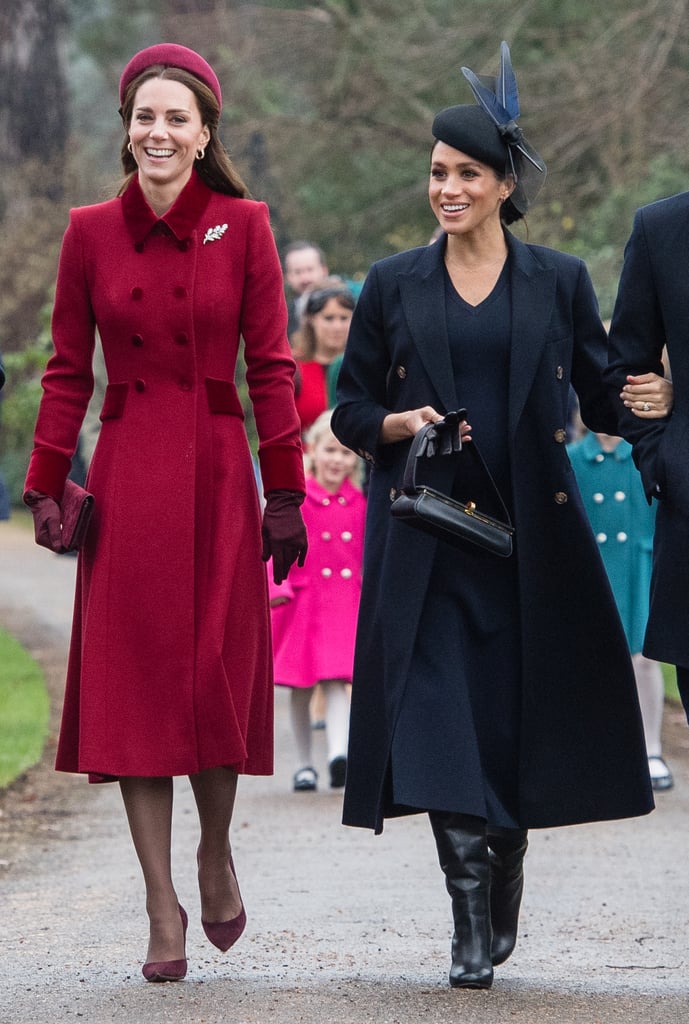 Kate Middleton Red Coat on Christmas Day 2018