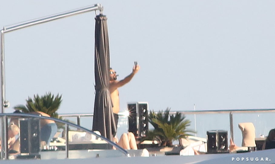 Leonardo DiCaprio snapped a selfie while lounging on Sir Philip Green's yacht in the South of France in May.