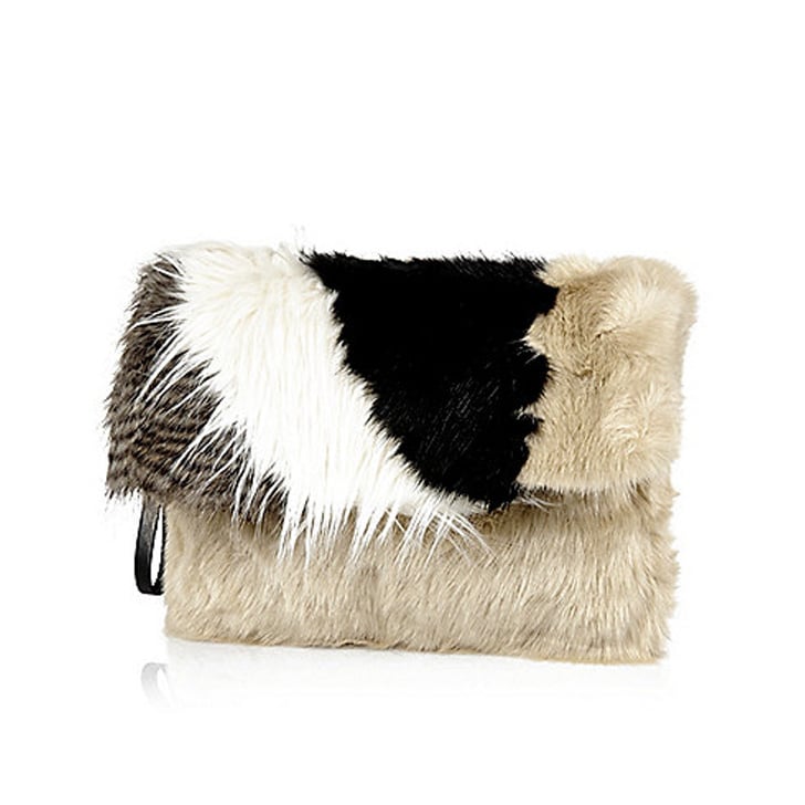 River Island Black Faux Fur Clutch (70) Fall Bag Trends 2015