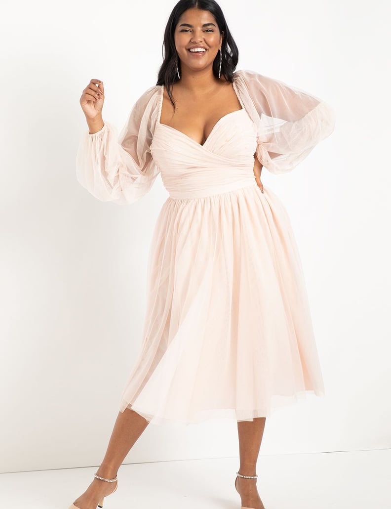 An Elegant Dress: Eloquii Tiered Puff Sleeve Dress