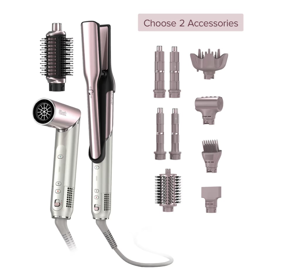 Shark Glam™ Ceramic & Powerful Air Styling & Drying System ($450)
If you're tired of reaching for five-plus tools when you want to do your hair, the Shark Glam™ Ceramic & Powerful Air Styling & Drying System is a must have. After you pick your attachments, you'll have a completely customized setup to blow-dry, diffuse, curl, straighten — whatever you need. And it's so well priced.