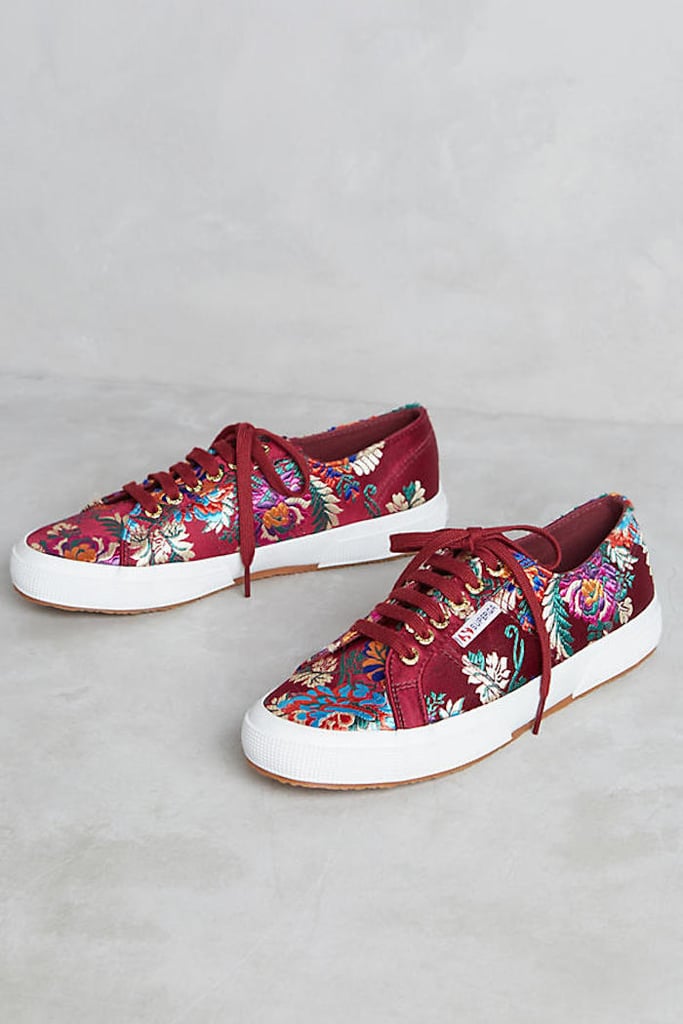 Superga Embroidered Satin Sneakers