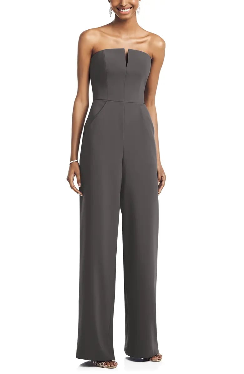 A Cool Alternative: Dessy Collection Strapless Crepe Jumpsuit