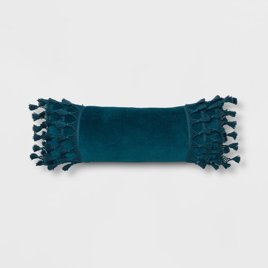 Get the Look: Lace-Trim Velvet Oversize Lumbar Pillow