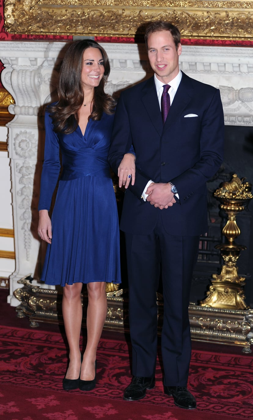 LONDON, ENGLAND - NOVEMBER 16: Prince William and Catherine Middleton pose for photographs in the State Apartments of St James Palace as they announce their engagement on November 16, 2010 in London, England. (Photo by Anwar Hussein/Getty Images)