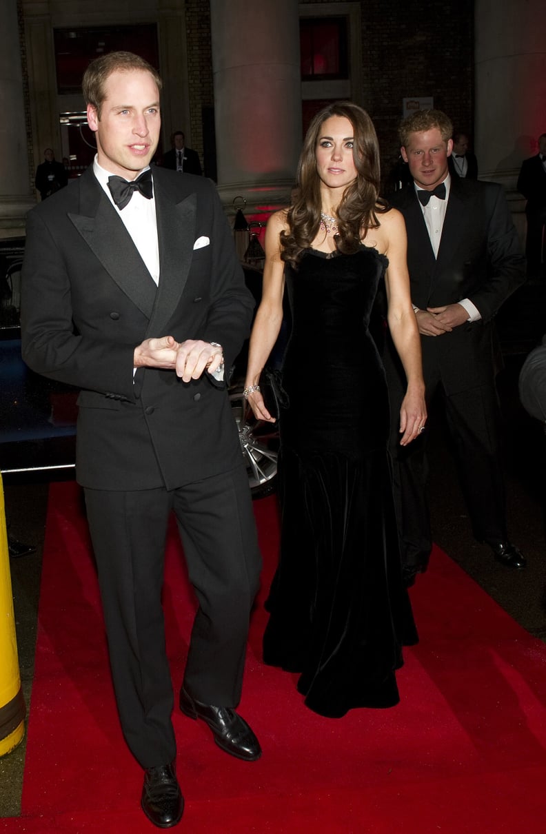 Princess Diana and Kate Middleton Fashion: Black Strapless Gown