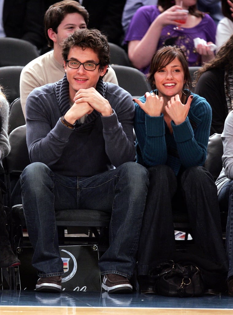 John Mayer sat courtside with then-girlfriend Minka Kelly for a NY Knicks game in November 2007.