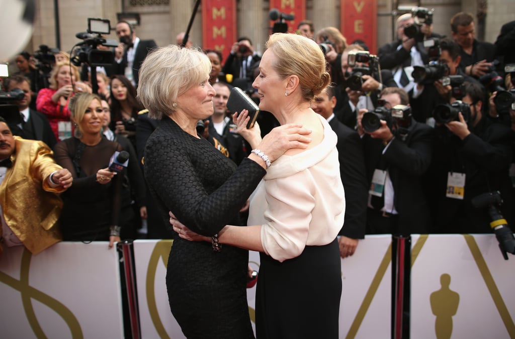 Glenn Close with Meryl Streep at the 2014 Oscars.