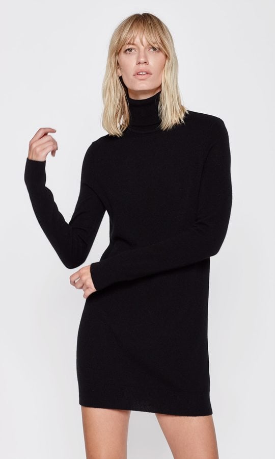 Equipment Turtleneck Dress | Angelina Jolie's Black Sweater Dress ...