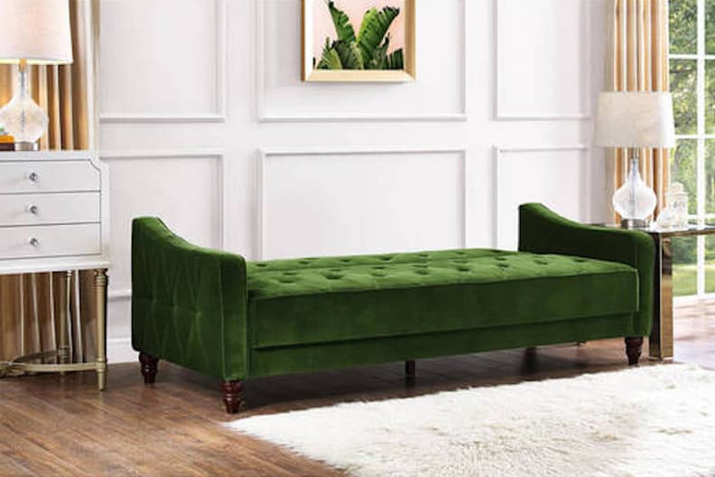 Novogratz vintage tufted sofa outlet bed in velour