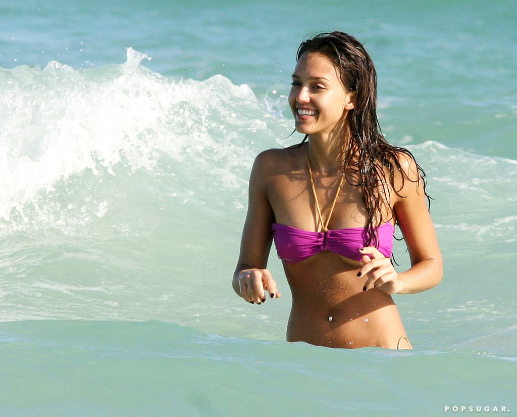 Jessica celebrated New Year's Day 2007 in a skimpy suit in the Miami waters.