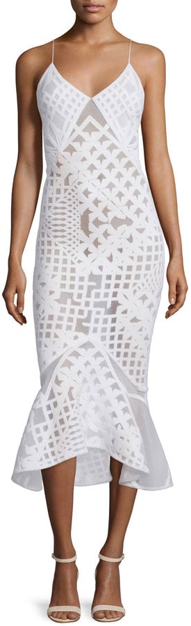 Jonathan Simkhai Sleeveless Bonded Burnout Midi Gown, White ($1,295)