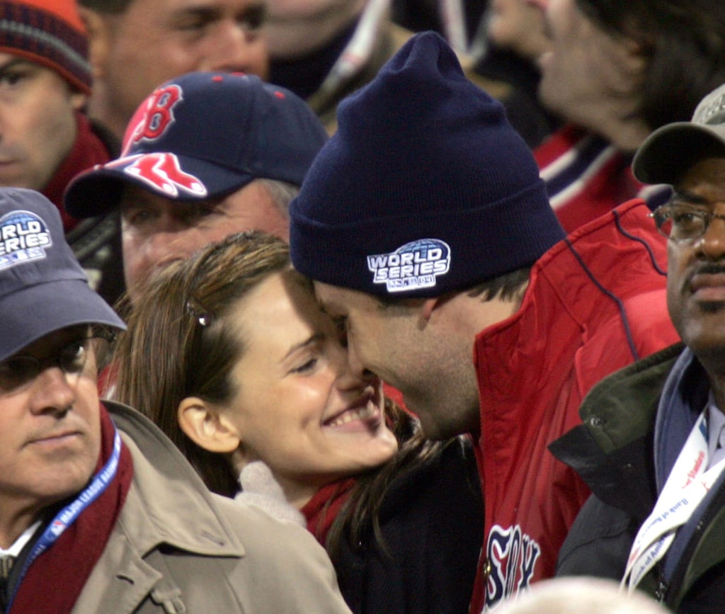Ben and Jennifer nuzzled in the stands at the October 2004 World Series in Boston, marking their first public appearance as a couple.