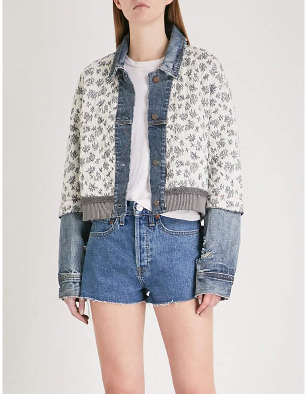 Free People Ditsy Floral-Print Denim Jacket