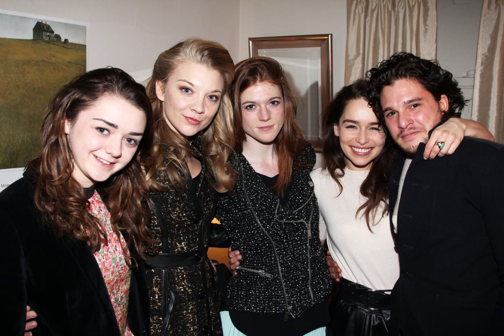 Emilia had her arm around Kit when they visited Broadway with castmates Rose Leslie, Maisie Williams, and Natalie Dormer.