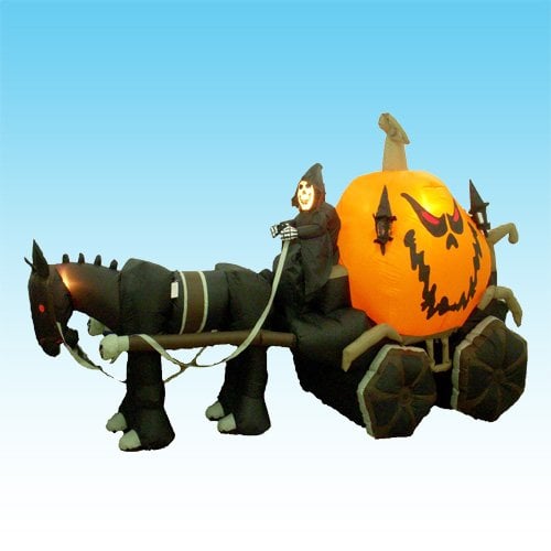 Grim Reaper Driving Pumpkin Carriage