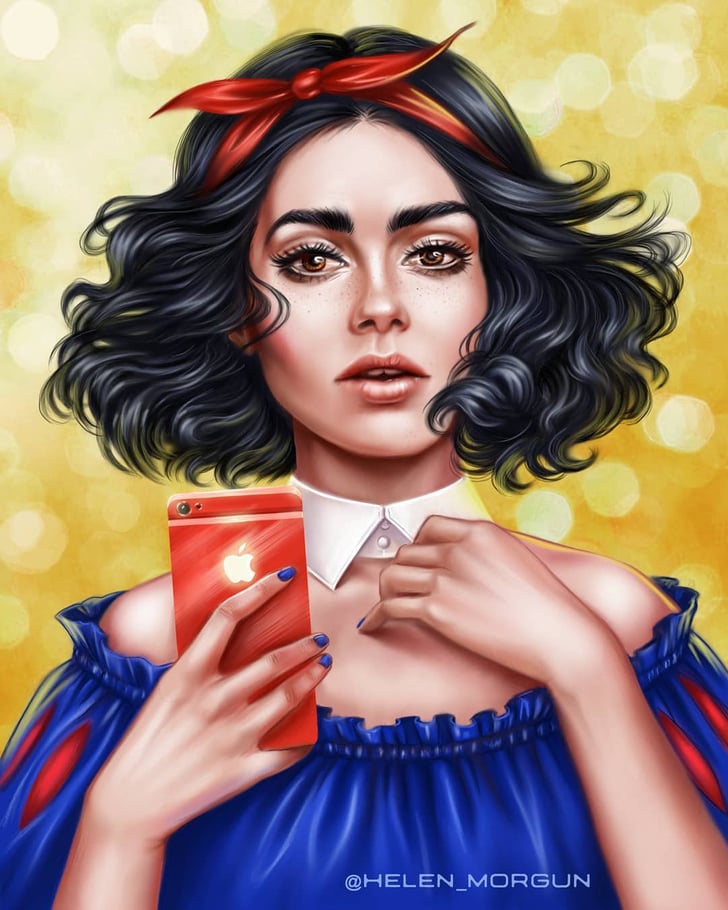 Celebrity Princess Lily Collins As Snow White Best Disney Princess Fan Art Popsugar Love Uk 7767