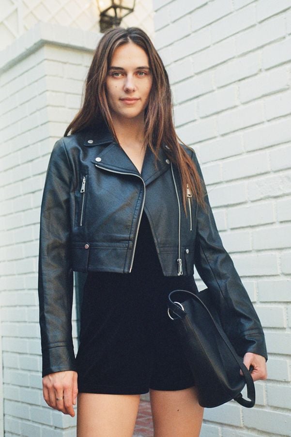 UO Faux Leather Cropped Moto Jacket | Devon Lee Carlson's Selects From Urban  Outfitters Are Perfect For the Holidays and Under $100 | POPSUGAR Fashion  UK Photo 10