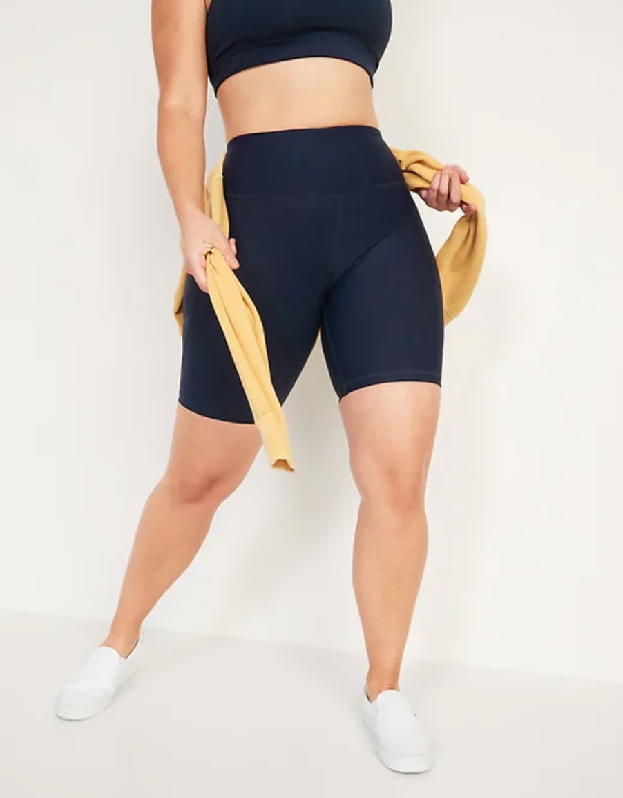 mesh trim biker shorts