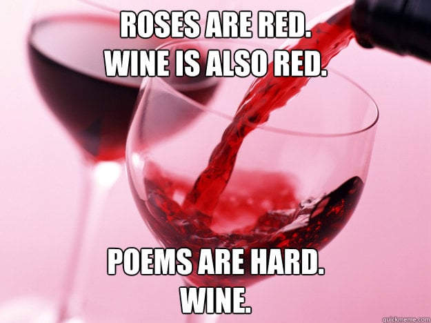 Wine doesn't judge your writing skills.