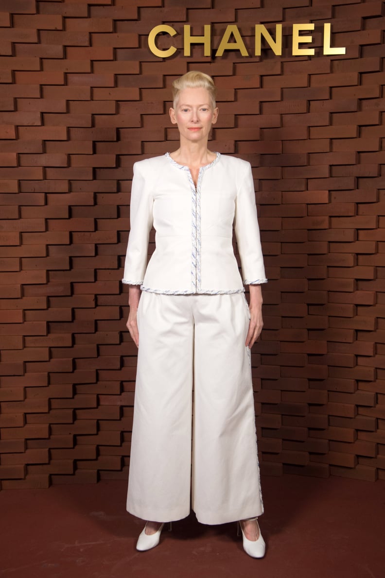 Tilda Swinton Showed Up in Crisp White Coordinates