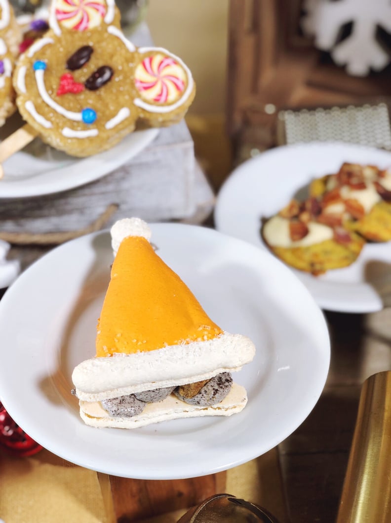 Santa Cone Hat Macaron With Cookies and Cream Filling