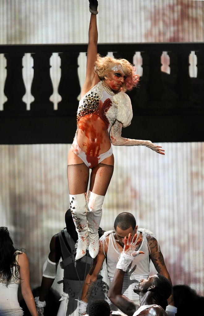 2009: Lady Gaga Sang "Poker Face" and "Paparazzi" in a Bleeding Bodysuit