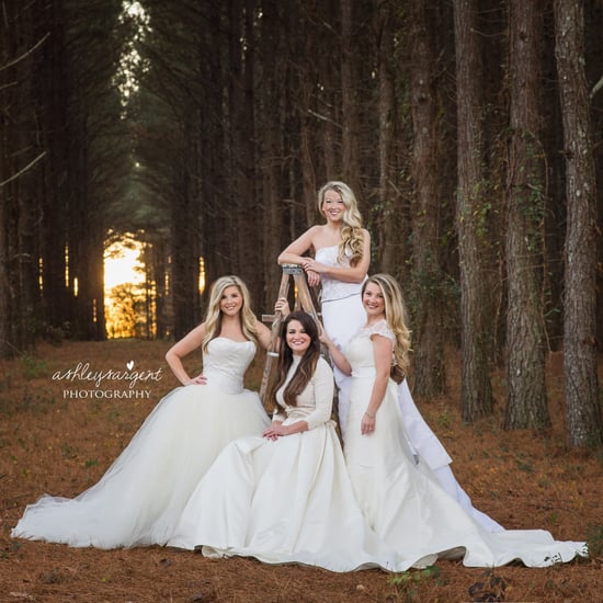 Sisters Wear Their Old Wedding Dresses For Photo