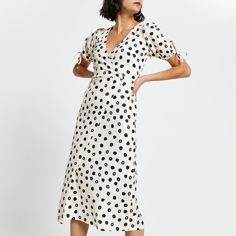 River Island Wrap Spot Midi Dress