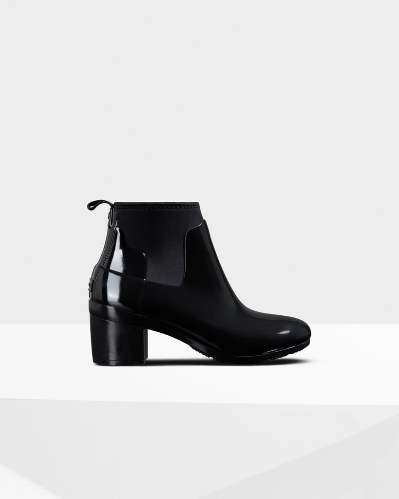 Hunter refined mid heel gloss rain boots 2025