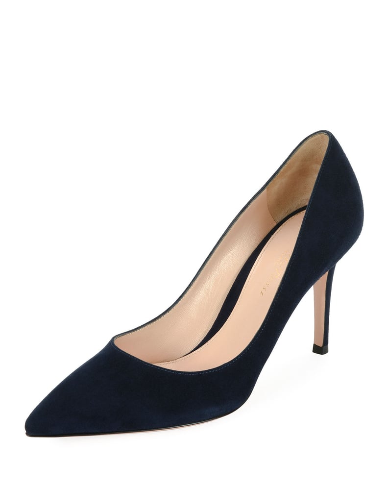 Gianvito Rossi 85 Suede Point-Toe Pump