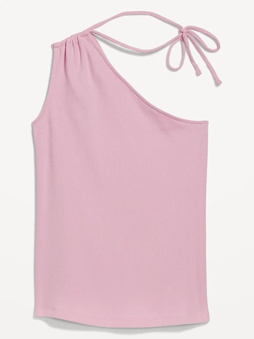A One Shoulder Tank & Cropped Wide Leg Jeans